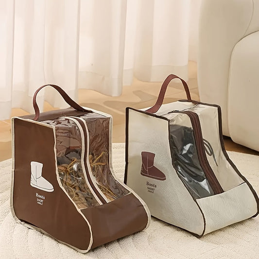 Transparent Shoe Bag With Carry Handle, Non-Woven Material, Elegant Design, Long-Lasting Use, Machine Washable