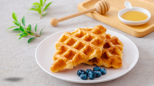 waffles with blueberry and honey