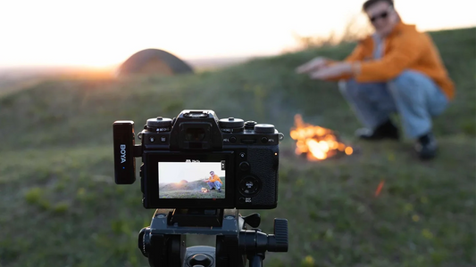 blogger camera using boya microphone system