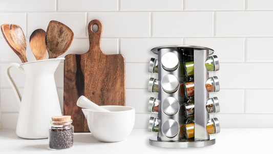 tidy up your kitchen with stainless spice rack set