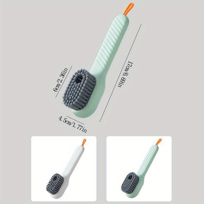 1pc Long Handle Shoe Brush with Liquid Holder, Multifunctional Shoe Cleaning Brush for Household Use, Soft Bristles Shoe Tool