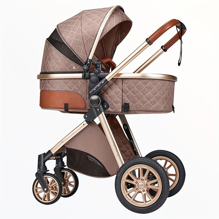 High Landscape Baby Stroller, Portable Folding Bidirectional Shock-absorbing Stroller That Can Sit And Lie Down