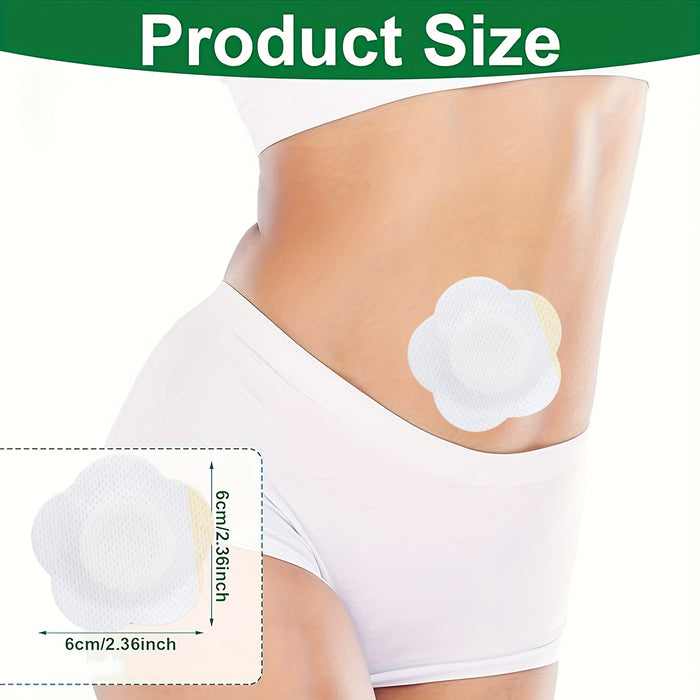 50pcs of Castor Oil Belly Button Wraps - Self-Adhesive Disposable Highly Absorbent Water-Soluble Cloth Pads for Navel Care.