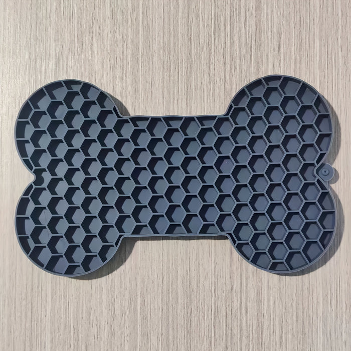 1pc Anxiety Relief Lick Pad For Dogs - Slow Feeder With Suction Cups For Peanut Butter And Treats - Bone-Shaped Pet Lick Pad