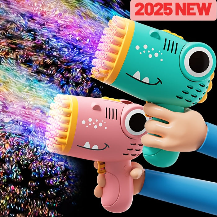 40 Holes Dinosaur Bubble Gun, Outdoor Bubble Machine Toys, Handheld Outdoor Bubble Gun Toys Seaside And Beach Accessories, Can Be Used As An Easter Gift with 10pcs Of Bubble Liquid, Best for Christmas