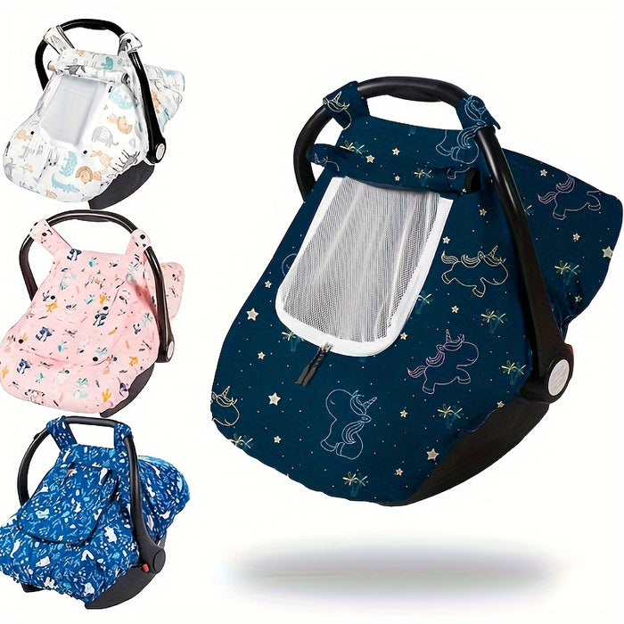 Car Seat Cover Baby, Minky Baby Car Seat Cover, 3 In 1 Carseat Sover For Winter, Winter Carseat Cover For Baby With Storage Bag