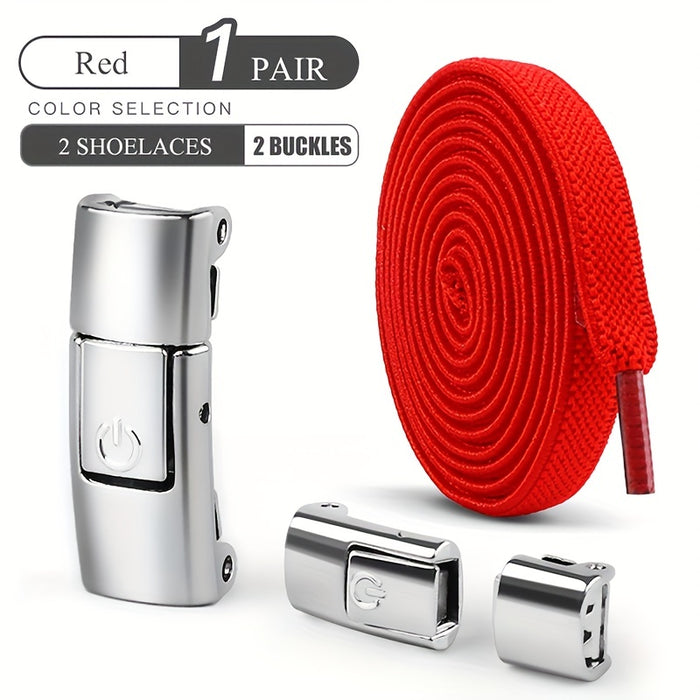 1 pair 2pcs 2pcs 2-Pack Free-Tie Shoelaces with Buckles for Sneakers and Canvas Shoes