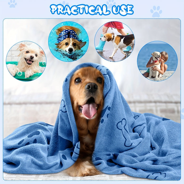 Quick-Drying Microfiber Dog Towel for Bath, Absorbent Pet Towel for Dogs and Cats, Medium Size