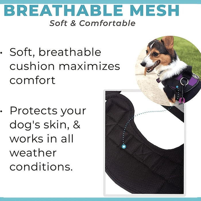 Reflective No-Pull Dog Harness with Breathable Design and Handle for Control and Comfort