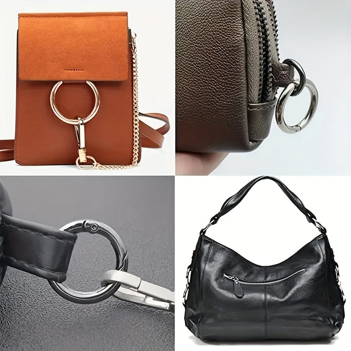 10pcs 10 Pack Golden Silver Round Spring Buckles, Multi-Size Purse Keychain Backpack Accessories