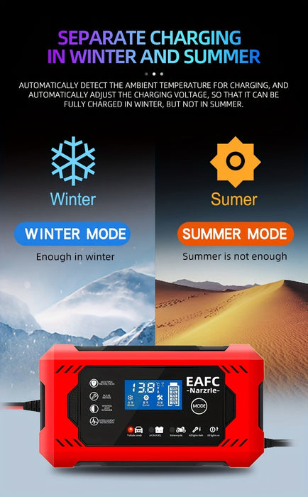 Car Battery Charger, 12V 6A Smart Battery Trickle Charger Auto 12V 24V Battery Maintainer for Car Truck Motorcycle Lawn Mower Marine Lead Acid Battery