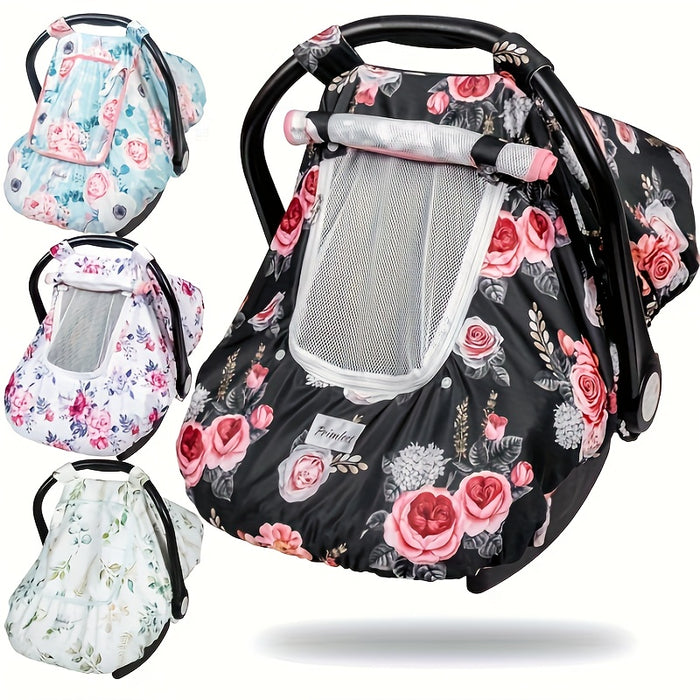 Car Seat Cover Baby, Minky Baby Car Seat Cover, 3 In 1 Carseat Sover For Winter, Winter Carseat Cover For Baby With Storage Bag