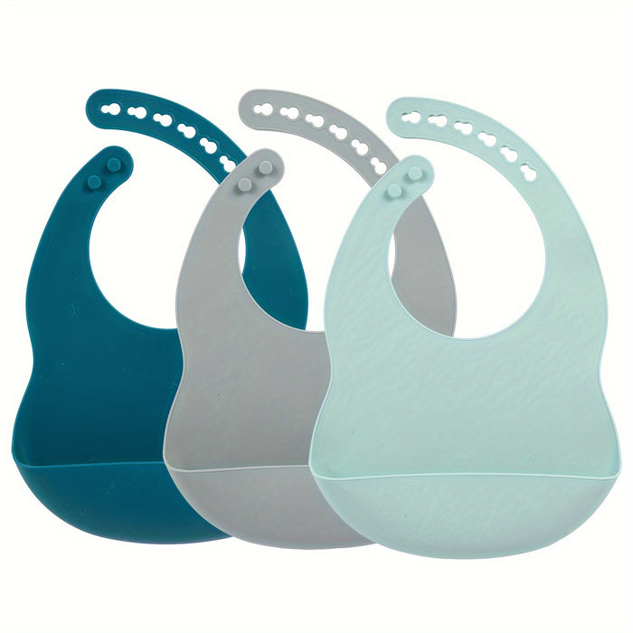 6pcs/3pcs/2pcs Combination Silicone Youngsters Bibs, BPA Free, Waterproof and Soft, Adjustable, Easy to Fold and Clean Youngsters Feeding Bibs, Suitable for Home Feeding