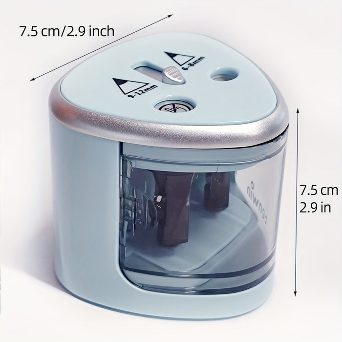 Electric Pencil Sharpener, Thick And Thin Dual-hole Semi-automatic Pencil Sharpener For Students, Powerful Two-hole Pen Turner