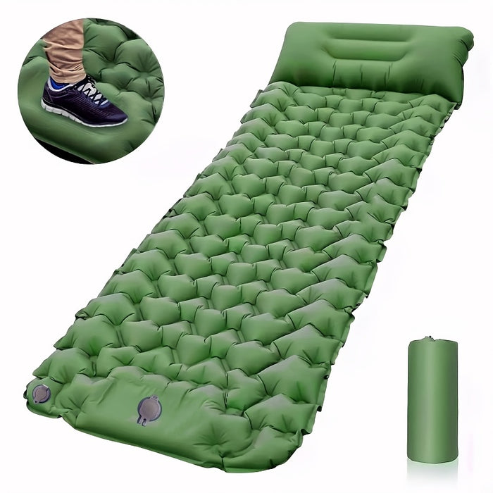 Camping Inflatable Mattress With Pillows, Travel Folding Bed, Ultralight Air Cushion For Outdoor Hiking Trekking