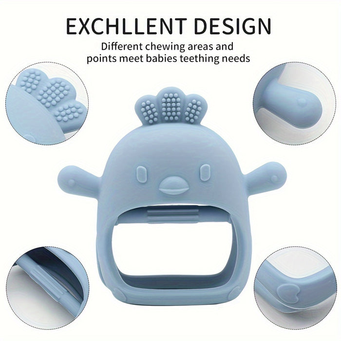 3pcs Cute Cartoon Silicone Teether Toys for Youngsters 3+ Months -, Soft & Durable Chew Toys in Pink, Blue, Green - Machine Washable, Olive Green - Soothes Gums, Ideal for Sucking Needs, Youngsters Toys