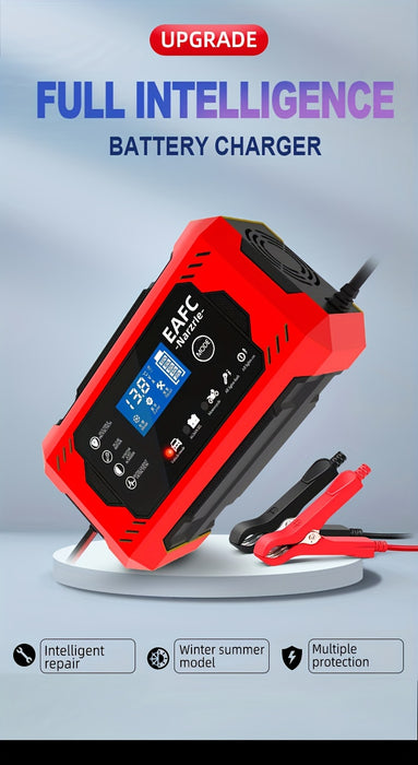 Car Battery Charger, 12V 6A Smart Battery Trickle Charger Auto 12V 24V Battery Maintainer for Car Truck Motorcycle Lawn Mower Marine Lead Acid Battery