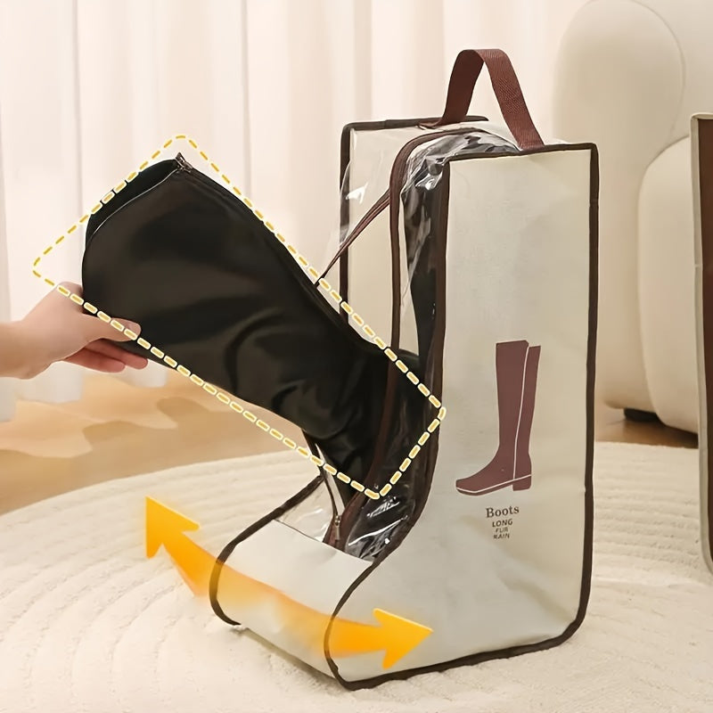 Transparent Shoe Bag With Carry Handle, Non-Woven Material, Elegant Design, Long-Lasting Use, Machine Washable