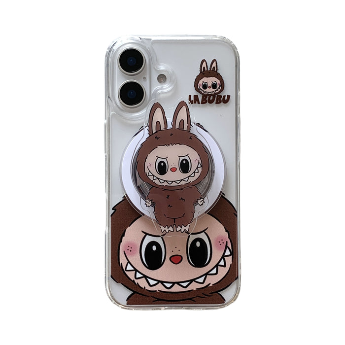 FOR IPHONE 16PORMAX Magnetic Acrylic Labu 15 Mobile Phone Protective Case Simple Magnetic Bracket 14 Protective Case 13 Trendy Men'S And Women'S Mobile Phone Case