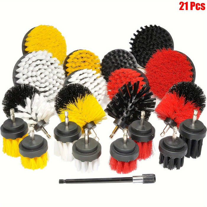 3/7/11/20/21/31pcs Drill Brush Attachment Set, Power Scrubber Wash Cleaning Brushes Tool Kit, All Purpose Drill Brush with Extension for Grout Floor, Tub Shower Tile, Bathroom, Kitchen Surface And Car