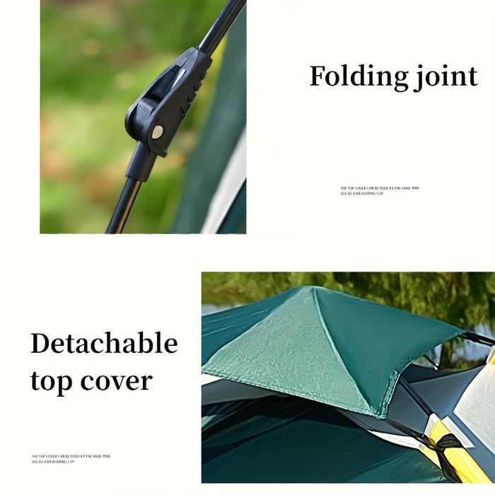 Easy Setup 2-3 Person Camping Tent - Windproof, UV Protection, Portable & Waterproof for Family Outings, Hunting & Hiking - Green