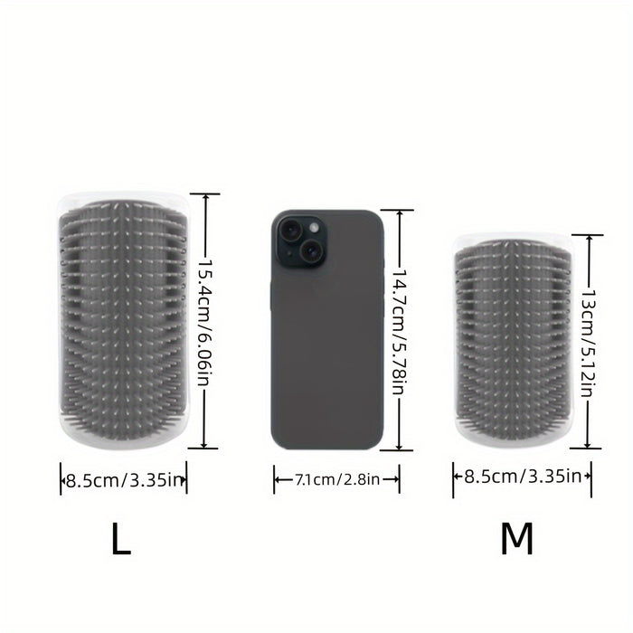 Wall-Mounted Cat Grooming Brush with Massage Comb - Self-Grooming Tool for Kittens and Puppies