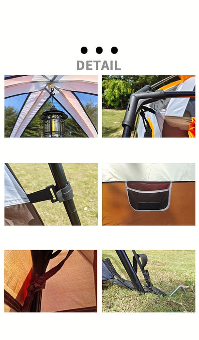 Outdoor Multi-person Camping Tent - Thickened Rainproof Two Rooms One Living Room Portable Family Camping, Courtyard Tent, Awning Set - For Families & Outdoor Enthusiasts - Suitable for Camping, Hiking & Picnics - Perfect Chr