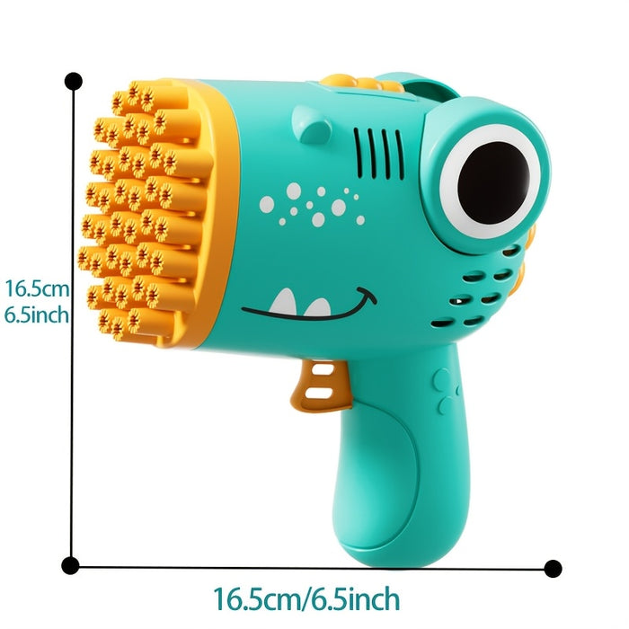 40 Holes Dinosaur Bubble Gun, Outdoor Bubble Machine Toys, Handheld Outdoor Bubble Gun Toys Seaside And Beach Accessories, Can Be Used As An Easter Gift with 10pcs Of Bubble Liquid, Best for Christmas