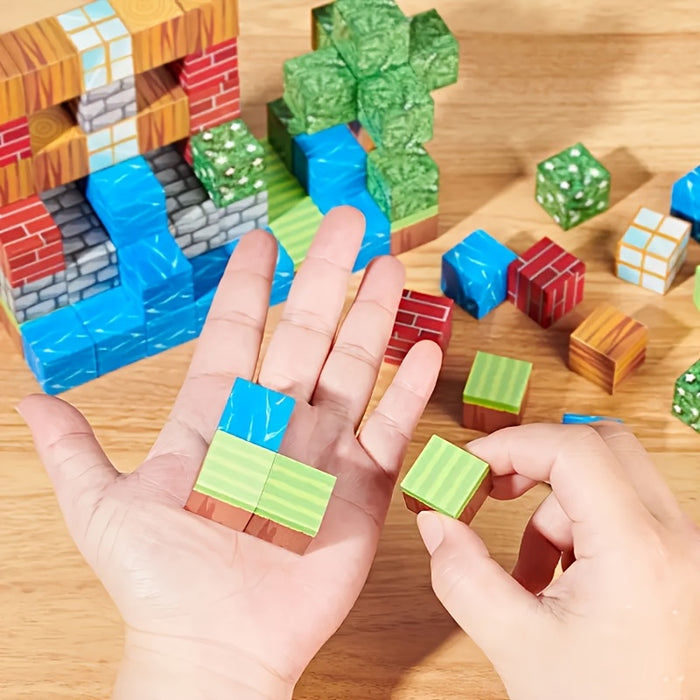 Magnetic Blocks-50/100pcs Random Magnetic Building Blocks Magnetic Cubes Stacking, STEM Sensory Toys for Youngsters Boys Girls Ages 3-8 Christmas Birthday Gifts
