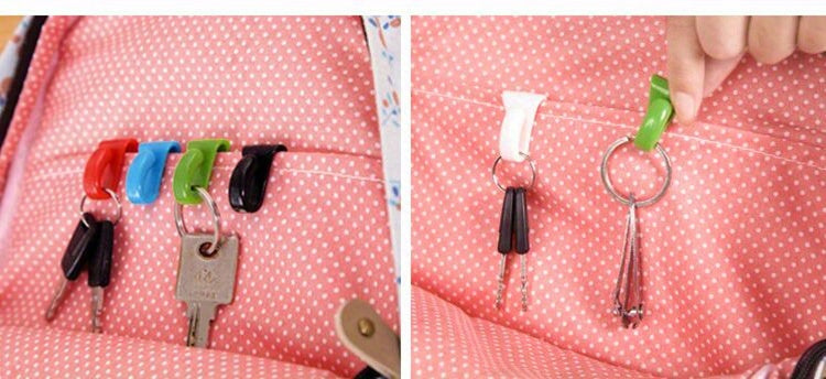 2pcs Keys Clips Plastic Bag Hook Keys Clips Keys Holder Hook Folder For Purse Handbags Backpacks