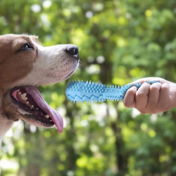 Durable Dog Chew Stick, Toothbrush For Tooth Cleaning And Massage - Soft Rubber Pet Toy
