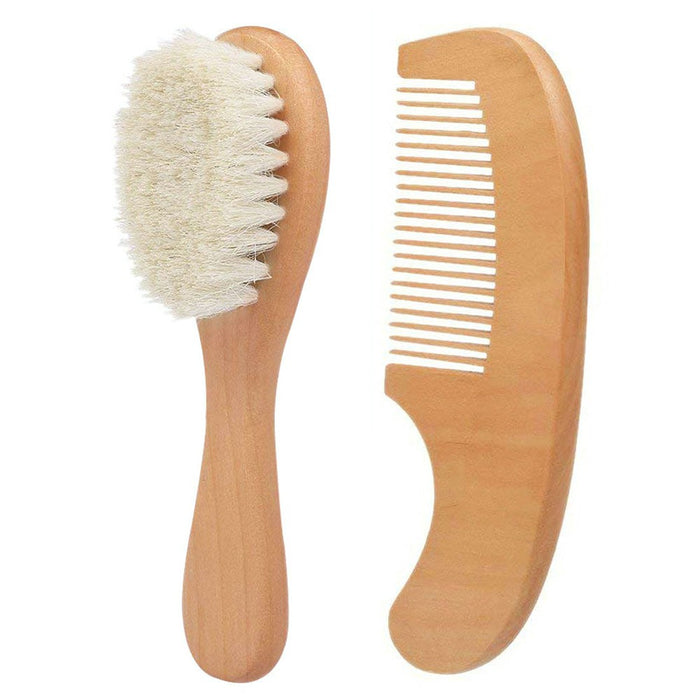 2pcs/Kit Soft Youngsters Hair Brush Comb Set for Youngsters Wooden Handle Head Comfort Massager
