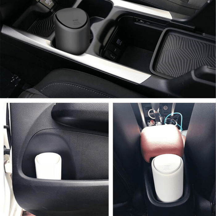 Black/White Car Garbage Can Car Trash Silicone Convenient Sanitary Noiseless Storage Box