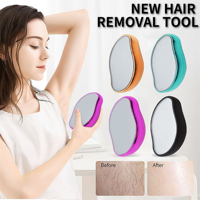 Hot Crystal Physical Hair Removal Eraser Glass Hair Remover, Painless, Easy Cleaning, Reusable, Body Care Depilation Tool, Uncharged, Without Battery, Without Laser, for Body Care