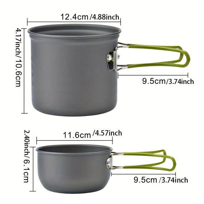 1pc Camping Cookware Kit With Stainless Forks Knives Spoons For Outdoor Camping, Picnic, Travel, Cooking