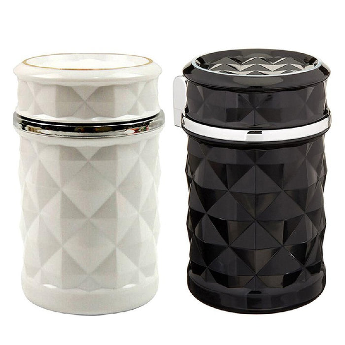 Car Ashtray With LED Light Rhinestone Ashtray Car Smokeless Smoke Cup Holder Storage Auto Accessories