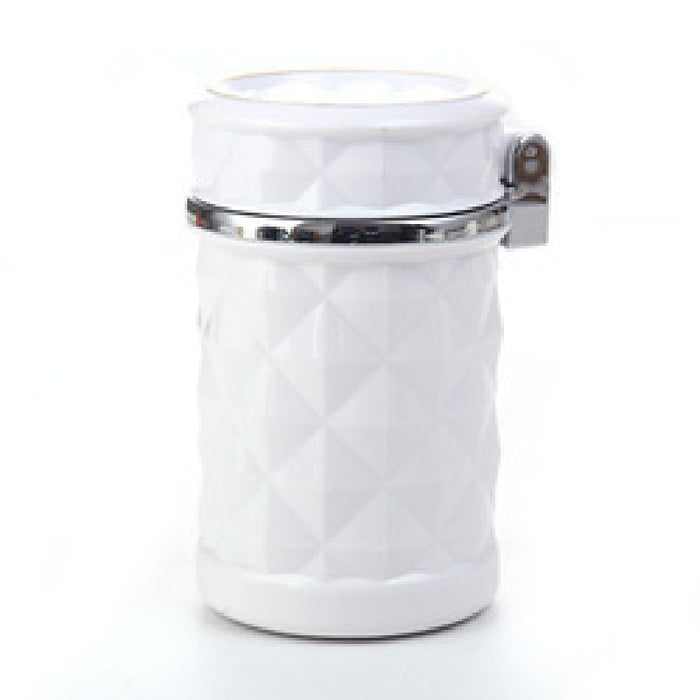 Car Ashtray With LED Light Rhinestone Ashtray Car Smokeless Smoke Cup Holder Storage Auto Accessories