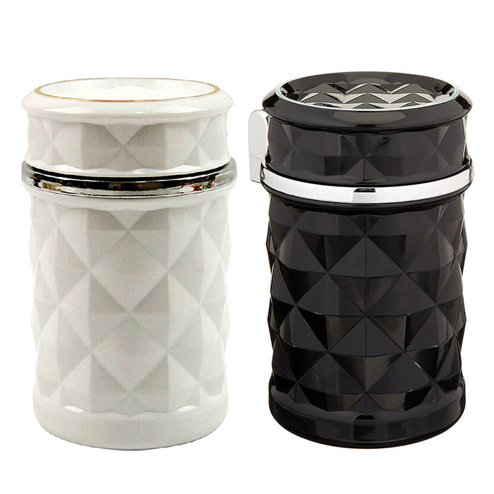 Car Ashtray With LED Light Rhinestone Ashtray Car Smokeless Smoke Cup Holder Storage Auto Accessories
