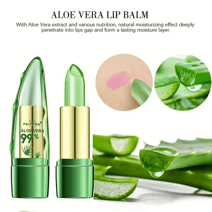 Magic Color-Changing Aloe Vera Lipstick - Hydrating, Moisturizing, and Repairing Lip Balm with Plant Squalane and Replenishing Water - Long-Lasting, Non-Sticky, and Cruelty-Free