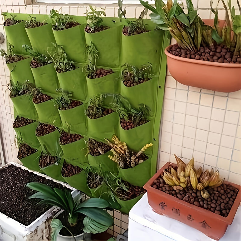 Versatile Wall-Mounted Garden Grow Bags - Lightweight, Indoor/Outdoor Use with 18/25/36/49/64/72 Pockets for Home Gardening
