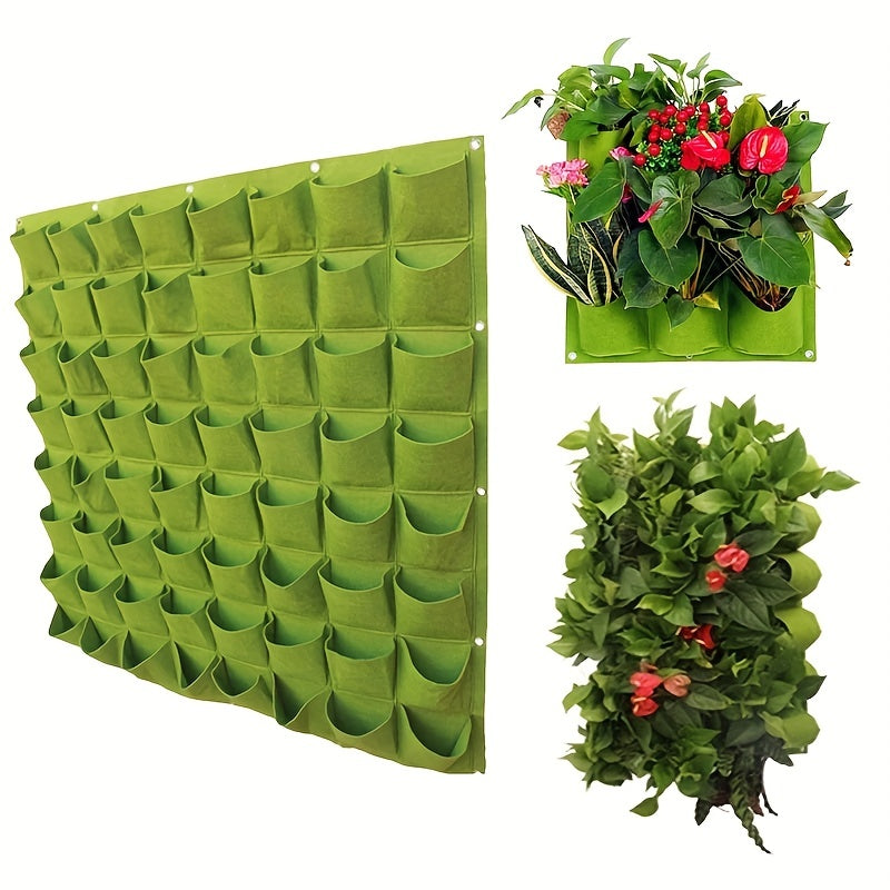 Versatile Wall-Mounted Garden Grow Bags - Lightweight, Indoor/Outdoor Use with 18/25/36/49/64/72 Pockets for Home Gardening