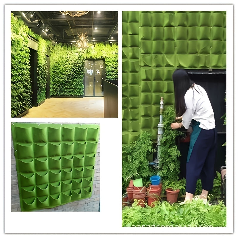 Versatile Wall-Mounted Garden Grow Bags - Lightweight, Indoor/Outdoor Use with 18/25/36/49/64/72 Pockets for Home Gardening