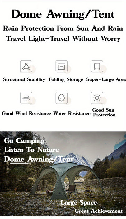 8-10 Person Outdoor Camping Dome Tents, Round Large Canopy, Portable Awning Pergola Canopy Tent