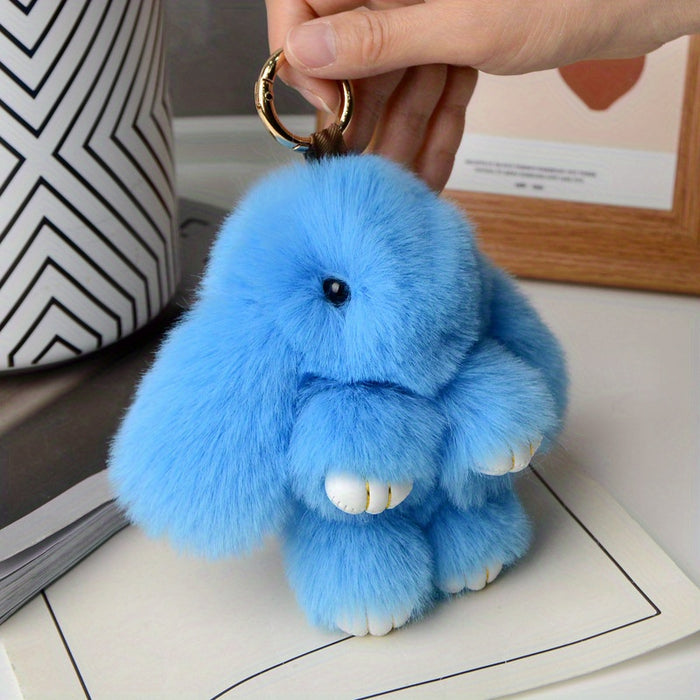 Imitation Rex Rabbit Plush Pendant - 1pc Key Chain Lover Gift for Easter, Halloween, Christmas, Graduation, and Back to School