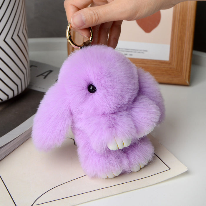 Imitation Rex Rabbit Plush Pendant - 1pc Key Chain Lover Gift for Easter, Halloween, Christmas, Graduation, and Back to School