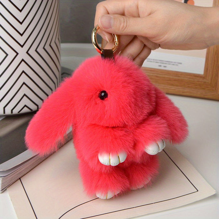 Imitation Rex Rabbit Plush Pendant - 1pc Key Chain Lover Gift for Easter, Halloween, Christmas, Graduation, and Back to School