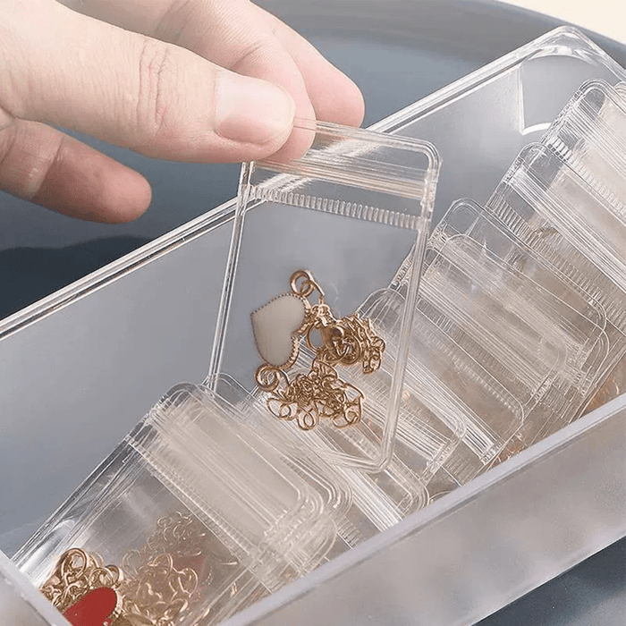 20pcs Mini Clear Jewelry Pouches - Portable Storage Bags for Rings, Earrings & Necklaces
