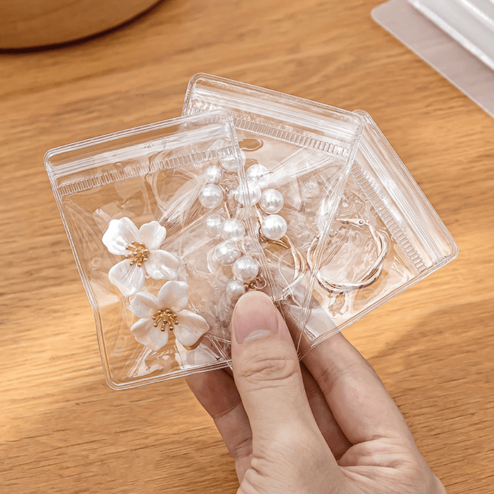 20pcs Mini Clear Jewelry Pouches - Portable Storage Bags for Rings, Earrings & Necklaces