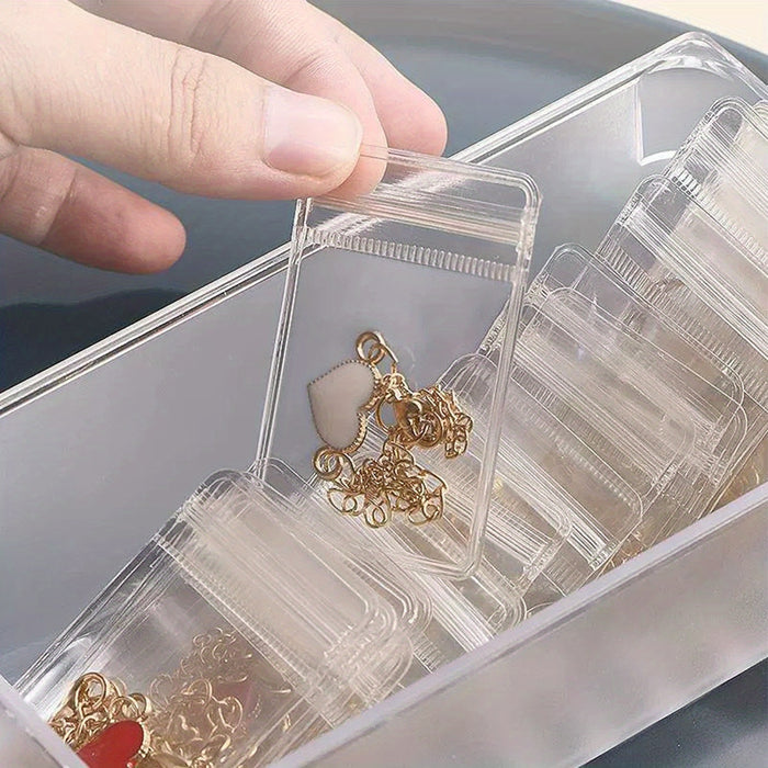 20pcs Mini Clear Jewelry Pouches - Portable Storage Bags for Rings, Earrings & Necklaces