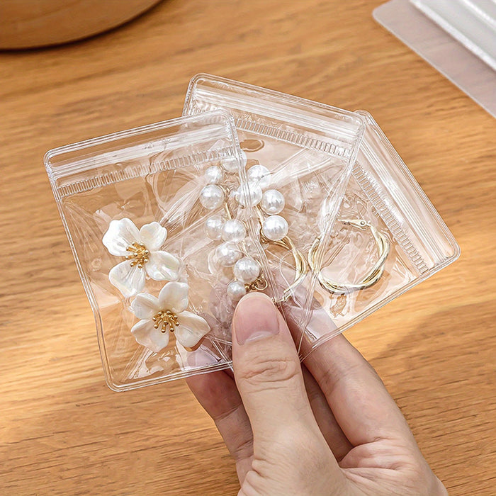 20pcs Mini Clear Jewelry Pouches - Portable Storage Bags for Rings, Earrings & Necklaces